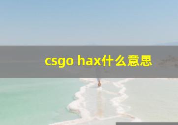 csgo hax什么意思